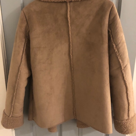 Faux suede/shearling coat - Picture 4 of 6